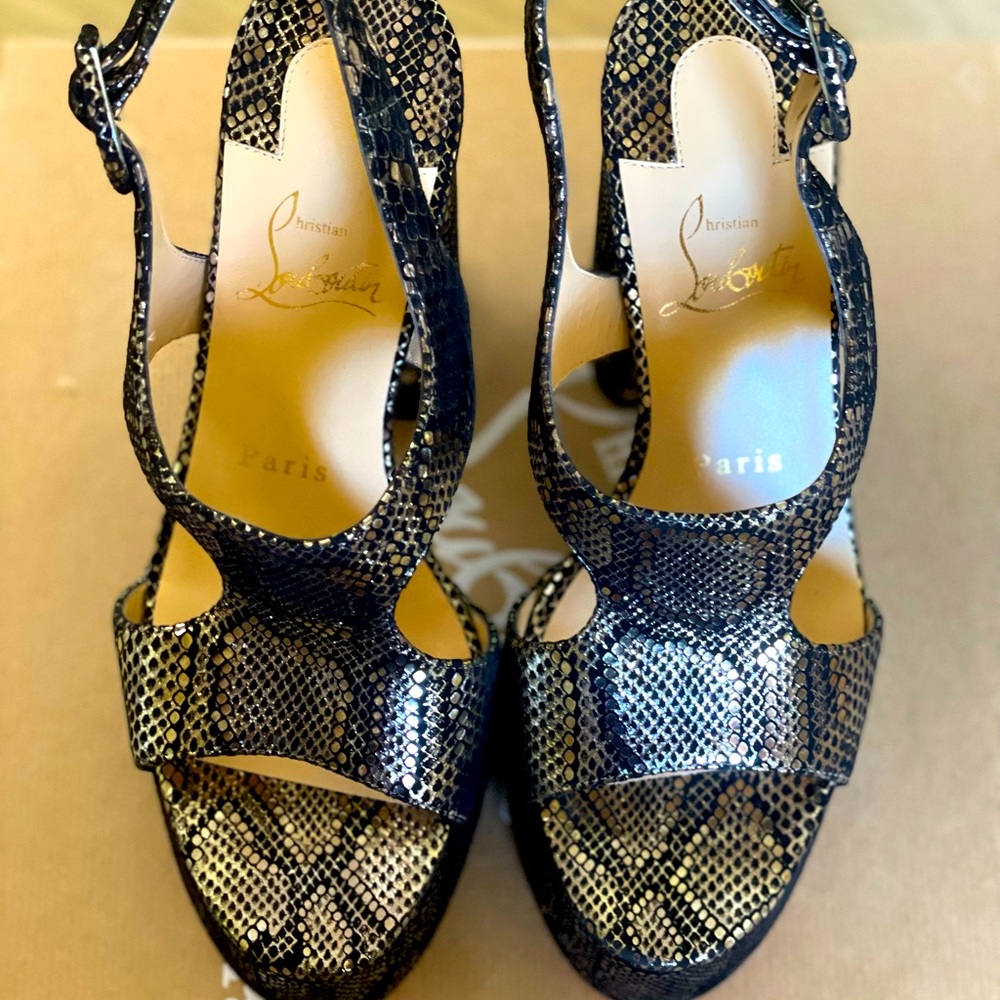 Christian Louboutin Foolish 130 Suede Jungle Flame Size 36.5